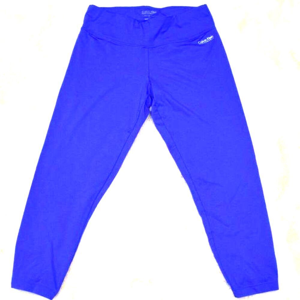Calvin Klein Blue Cropped Leggings Size Small Activewear Stretch Workout Pants